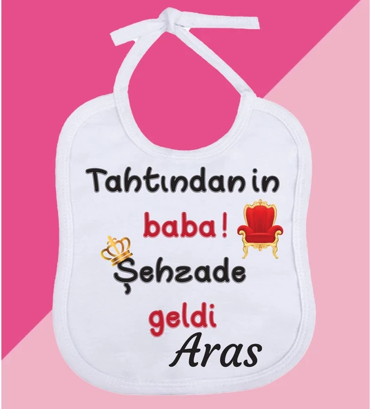 Meşgalem Kişiselleştirilebilir Özel Tasarım Bebek Önlüğü