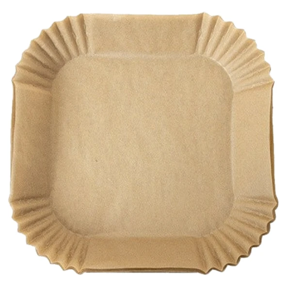 50 Adet Air Fryer Pişirme Kağıdı Tek Kullanımlık Yağ Geçirmez Yapışmaz Kare Tabak Model PVC - Resim 4