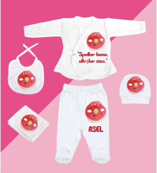 Meşgalem Kişiselleştirilebilir Hastane Çıkışı Burç Zıbın Setleri 12 Burç, 12 Tavır(ASLAN) ürün görseli 1