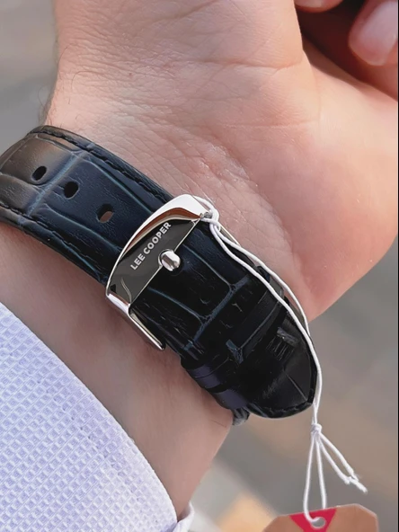 Lee Cooper Deri Kordon Takvimli Kadran 5 Atm Suya Dayanıklı 2 Yıl Garantili Erkek Kol Saati ELC.599 - Resim 4