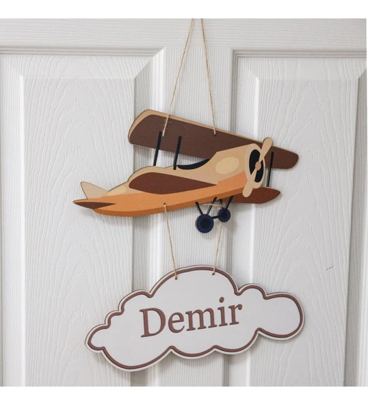 Meşgalem Planör ve Bulut Temalı Kişiye Özel Kapı Süsü - Resim 2