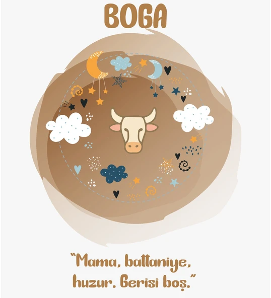 Meşgalem Kişiselleştirilebilir Hastane Çıkışı Burç Zıbın Setleri 12 Burç, 12 Tavır(BOĞA) - 3