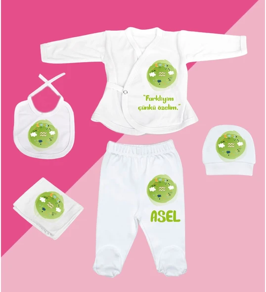 Meşgalem Kişiselleştirilebilir Hastane Çıkışı Burç Zıbın Setleri 12 Burç, 12 Tavır (KOVA)