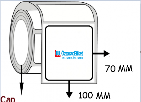 70*100 EKO TERMAL BARKOD ETİKETİ 500 SARIMLI