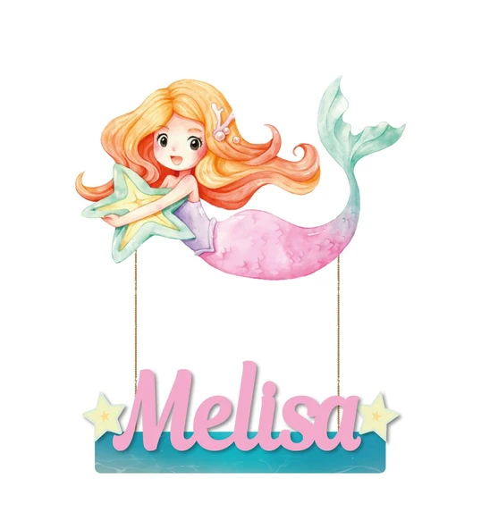 Meşgalem Deniz Kızı Temalı Kişiye Özel Kapı Süsü ürün görseli