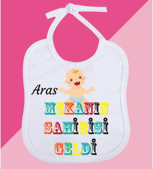 Meşgalem Kişiselleştirilebilir Özel Tasarım Bebek Önlüğü