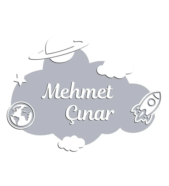 Ahşap Renkli Kapı Süsü Uzay Figürlü ürün görseli