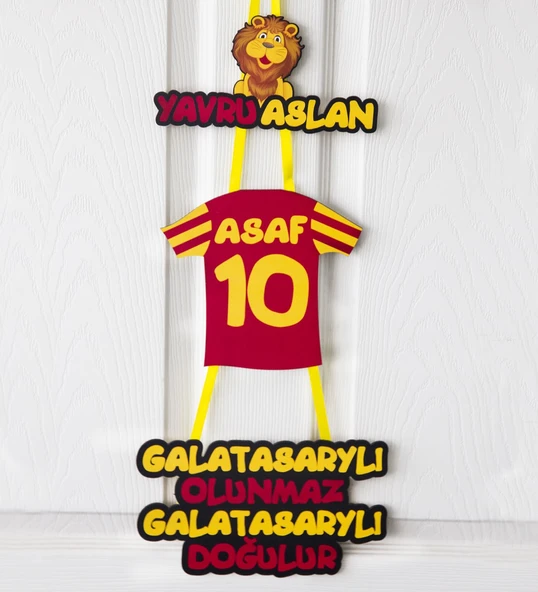 Yavru Aslan Temalı İsme Özel Bebek Odası Bebek Kapı Süsü ürün görseli