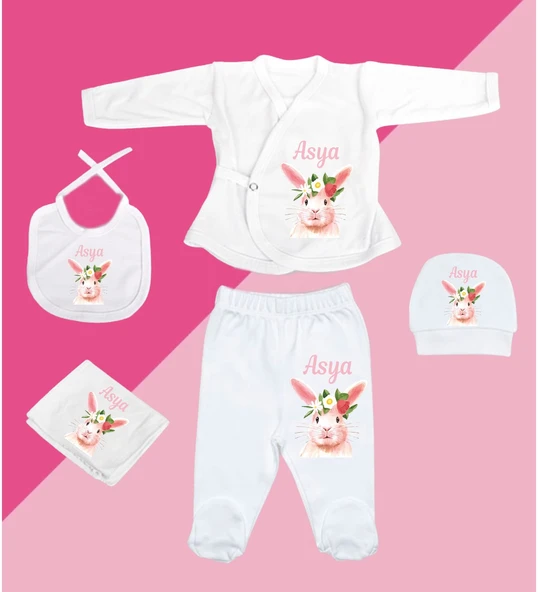 Meşgalem Kişiselleştirilebilir Özel Tasarım Yenidoğan Hastane Çıkışı Set