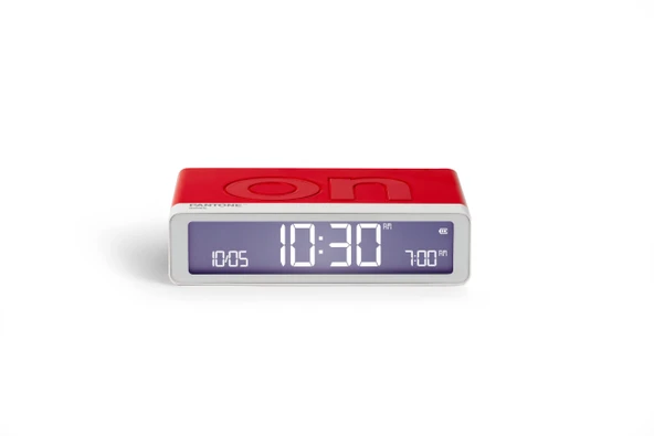 Lexon x Pantone Flip Klasik Şarj Edilebilir Alarm Saat Kırmızı - 1