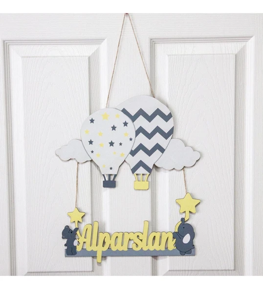 Meşgalem Kapadokya Balonu Temalı Kişiye Özel Kapı Süsü - Resim 2