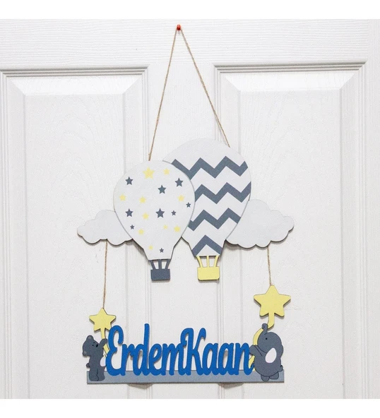 Meşgalem Kapadokya Balonu Temalı Kişiye Özel Kapı Süsü - Resim 3