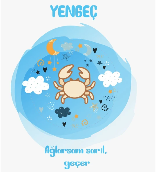 Meşgalem Kişiselleştirilebilir Hastane Çıkışı Burç Zıbın Setleri 12 Burç, 12 Tavır (YENGEÇ) - 3
