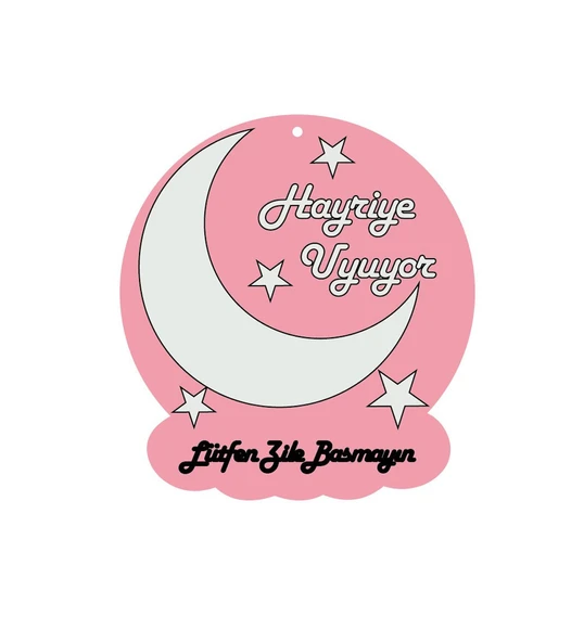 Meşgalem Uyuyan Bebek Pembe Renk Temalı Kişiye Özel Kapı Süsü ürün görseli