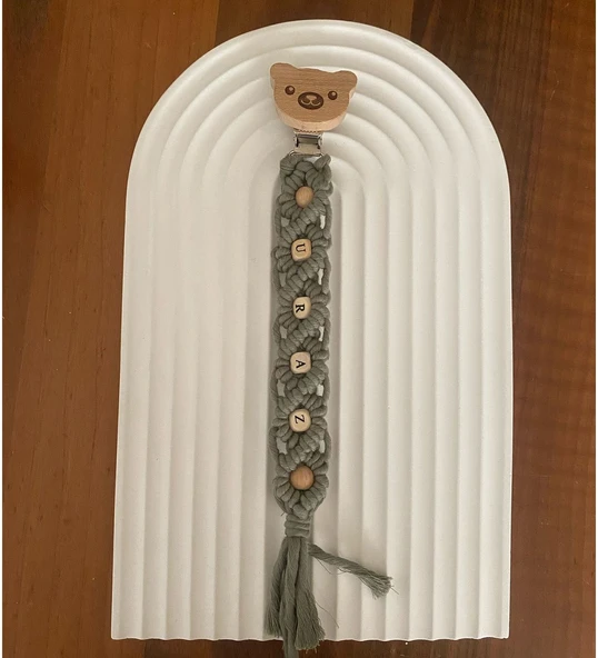 İsme Özel El Yapımı Makrome Emzik Zinciri - Resim 2