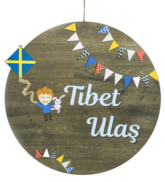 Balon Figürlü Bebek Ahşap Kapı Süsü ürün görseli