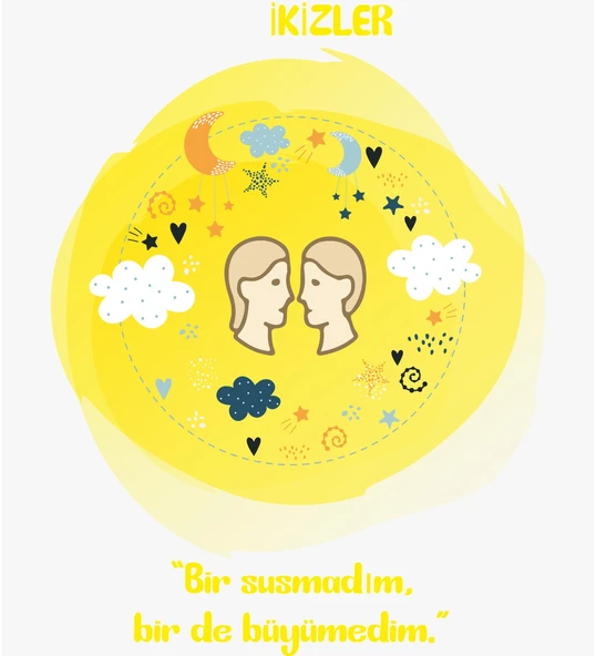 Meşgalem Kişiselleştirilebilir Hastane Çıkışı Burç Zıbın Setleri 12 Burç, 12 Tavır (İKİZLER) - 2