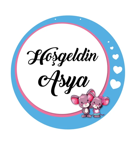 Meşgalem Minik Fare Temalı Kişiye Özel Kapı Süsü - Resim 2