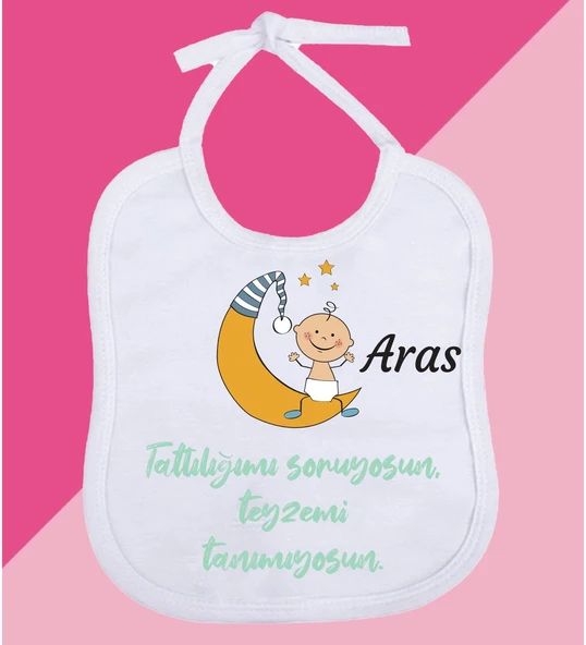 Meşgalem Kişiselleştirilebilir Özel Tasarım Bebek Önlüğü ürün görseli