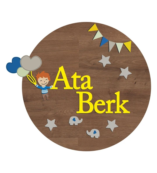 Balon Figürlü Bebek Ahşap Kapı Süsü ürün görseli