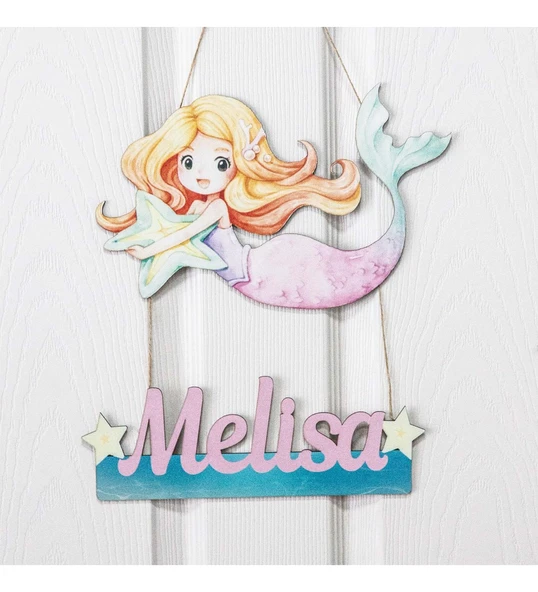 Meşgalem Deniz Kızı Temalı Kişiye Özel Kapı Süsü - Resim 2