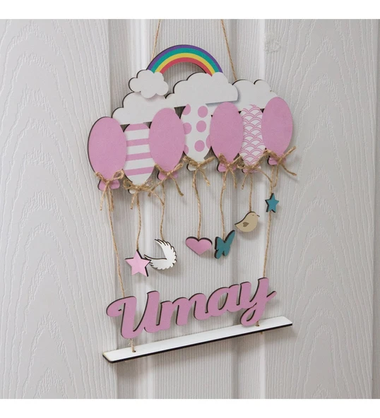 Kız Bebek Ahşap Kapı Süsü ürün görseli