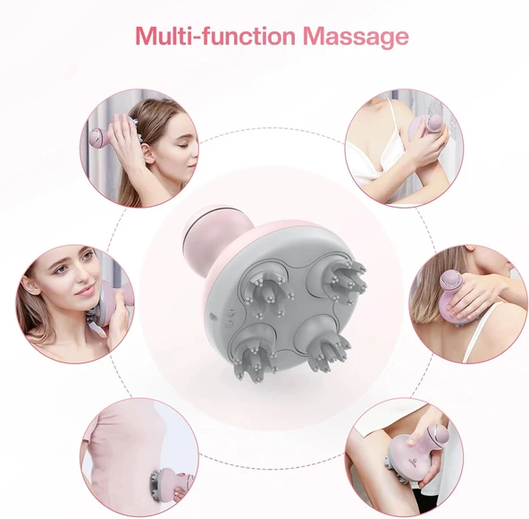 COMFIER Kablosuz Elektrikli Saç Derisi Masaj Cihazı - Pembe - 4