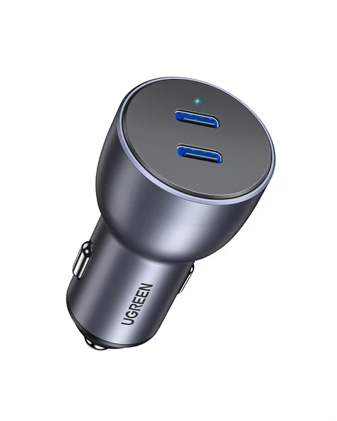 UGREEN 50W PD Hızlı Araç İçi Şarj Cihazı Çakmaklık Adaptörü 2xUSB-C, Uzay Grisi, 70594 - 1