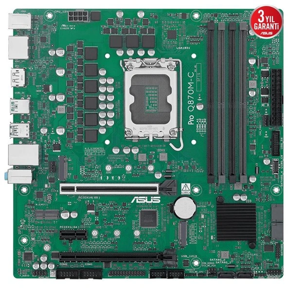ASUS PRO Q870M-C CSM DDR5 HDMI-DP PCIE 5.0 1851P MATX KURUMSAL ANAKART - Resim 2