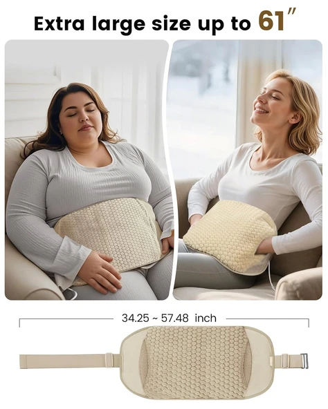 COMFIER Sırt Ağrısı Giderici Isıtma Pedi, El Isıtıcı Cepli Isıtmalı Bel Masaj - Sarı - 5