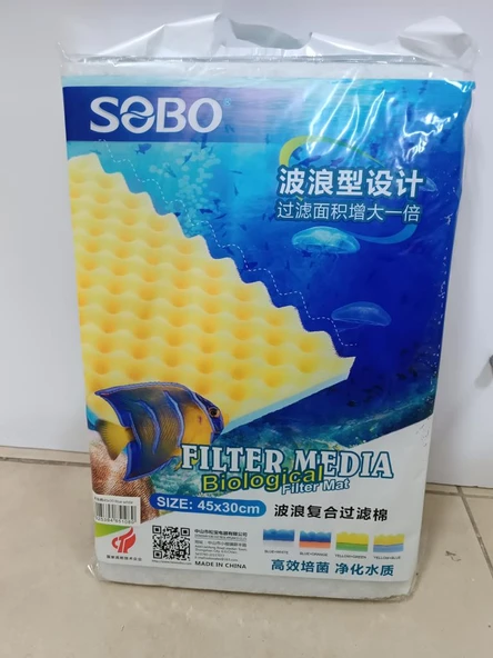 Sobo Filtre Süngeri 45x30x2 Mavi Beyaz ürün görseli