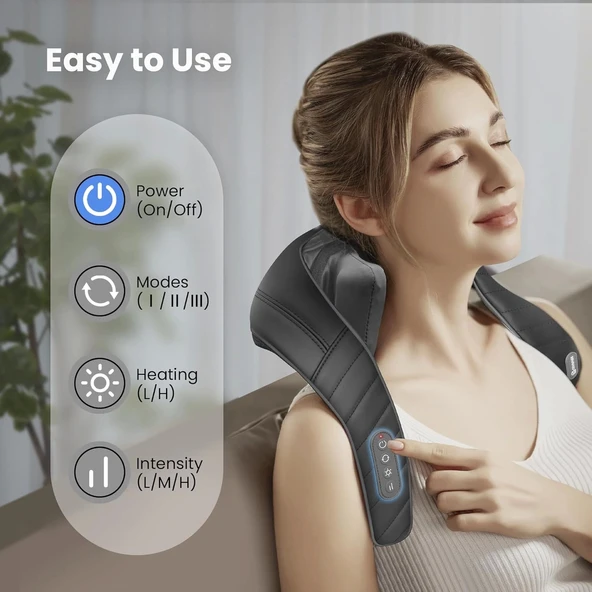 COMFIER Kablosuz Boyun ve Omuz Masaj Aleti - Klasik Siyah - 5