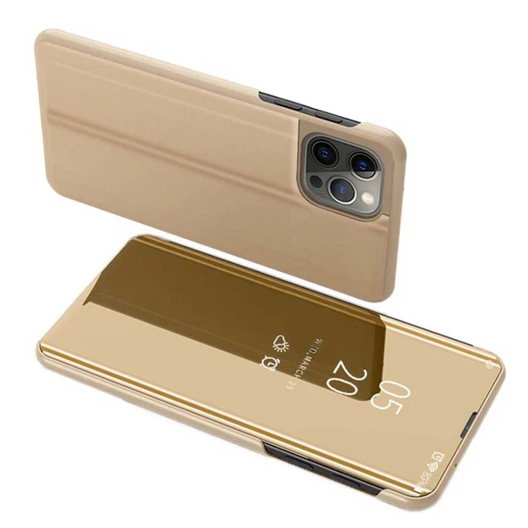 Samsung Galaxy A11 / M11 Uyumlu Aynalı Kapaklı Lüx Kılıf - Resim 3