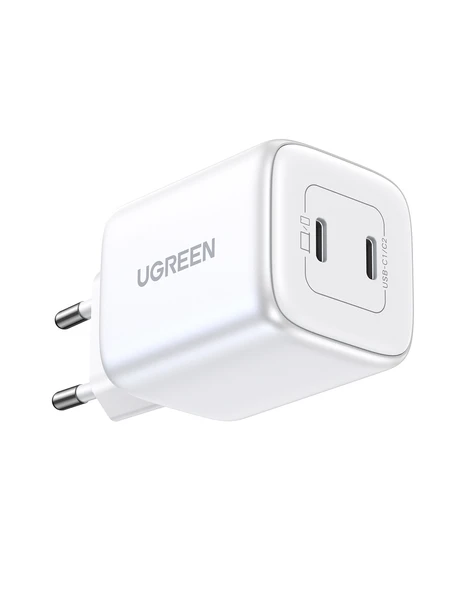 UGREEN Nexode 45W GaN Hızlı Şarj Cihazı USB-C QC PD 2xUSB-C, Beyaz, 15327 - 2