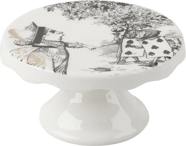 Mikasa x V&A Alice In Wonderland Porselen 10cm 2li Kek, Pasta Standı - Resim 3