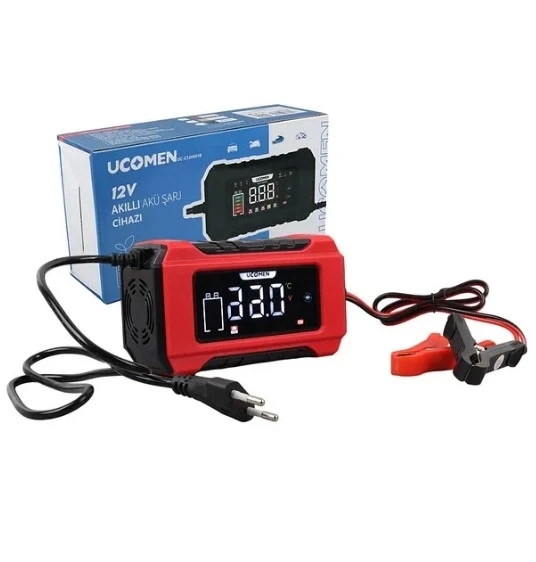 UCOMEN 12v Dc 6A Akıllı Akü Şarj Cihazı Dijital Ekran Aşırı Akım ve Akü Korumalı (12 Volt 6 Amper) ürün görseli 1