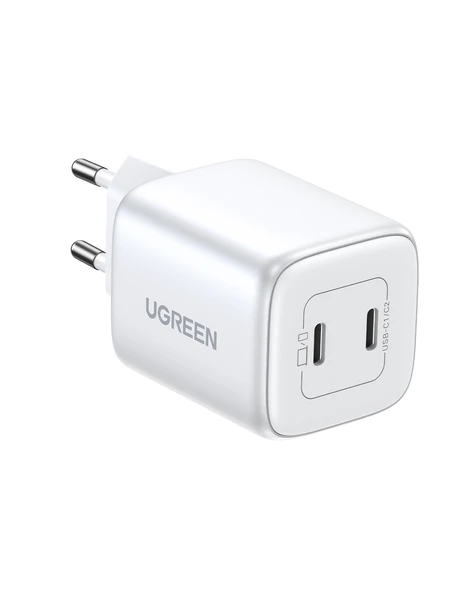 UGREEN Nexode 45W GaN Hızlı Şarj Cihazı USB-C QC PD 2xUSB-C, Beyaz, 15327 - 3