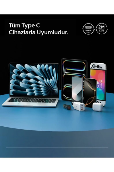 Spigen Essential 2M USB-C to USB-C 60W Kablo ACA08719 Beyaz - 7