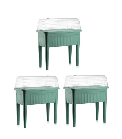 Omnipazar SO-ABS3 Fanuslu Ayaklı Bahçe Yetiştirme Saksı 60 lt Yeşil 3 Adet ürün görseli