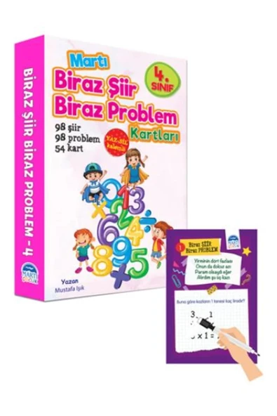 Martı 4.Sınıf Biraz Şiir Biraz Problem Kartları Yaz Sil Kalemli Kutulu