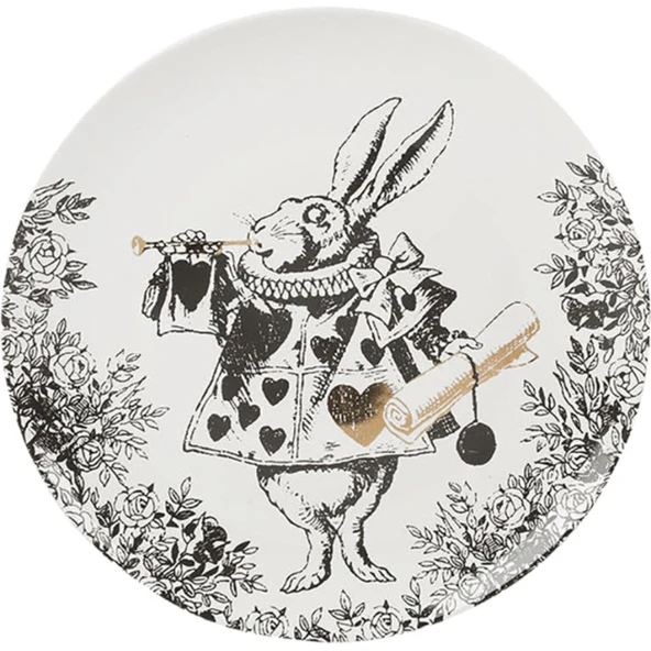Mikasa x V&A Alice In Wonderland Porselen Fine China 21cm Pasta Tabak Seti 4lü - Resim 2