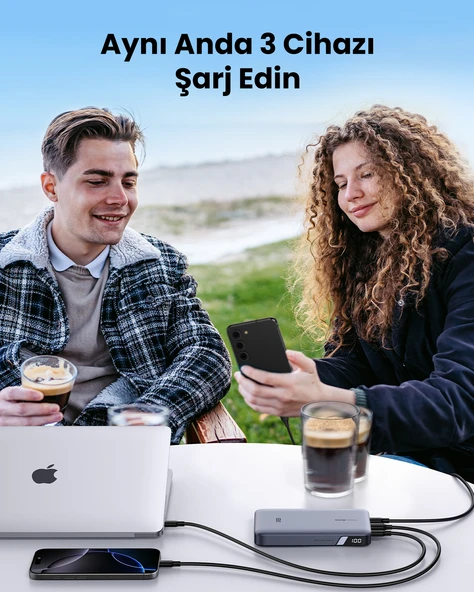 UGREEN 20.000 mAh 100W PD Hızlı Şarj Powerbank 2xUSB-C, 1xUSB-A, 25188 - 3