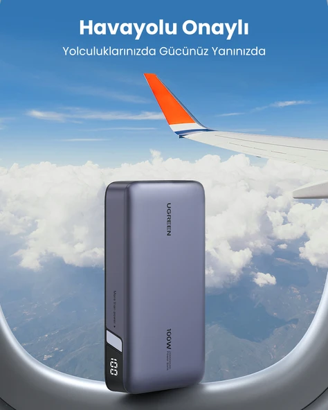UGREEN 20.000 mAh 100W PD Hızlı Şarj Powerbank 2xUSB-C, 1xUSB-A, 25188 - 9
