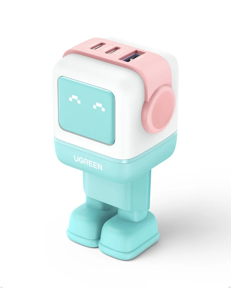 UGREEN Nexode Uno 65W Robot GaN Hızlı Şarj Cihazı 2xUSB-C, 1xUSB-A, Renkli, 35855 - 1