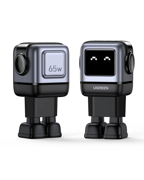 UGREEN Nexode Uno 65W Robot GaN Hızlı Şarj Cihazı 2xUSB-C, 1xUSB-A, Gri, 25685B - 3