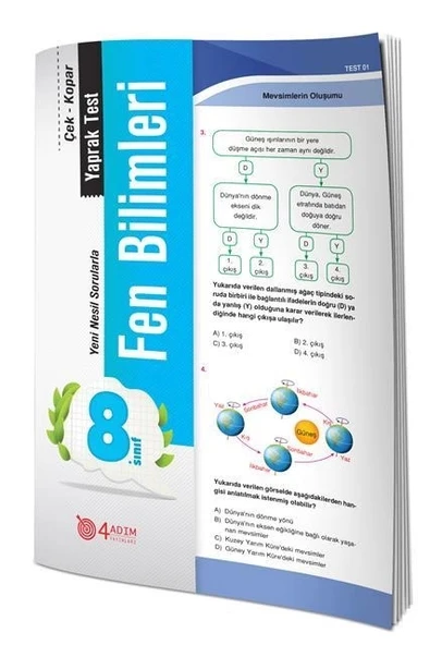 8. Sınıf Fen Bilimleri Yaprak Test 4 Adım ürün görseli