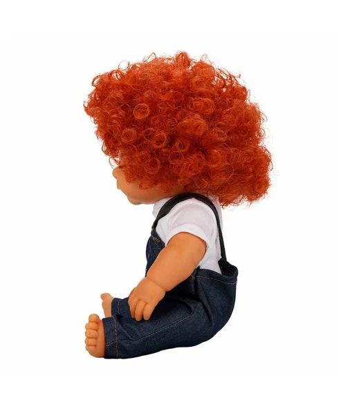 Dollz'n More Curly Bebek 35cm 31339 Mavi Salopetli - Resim 3