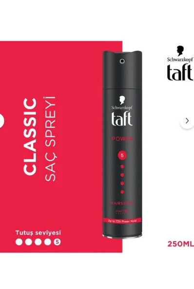 Taft Saç Spreyi 250 Ml Power Caffeine Yeni - 1