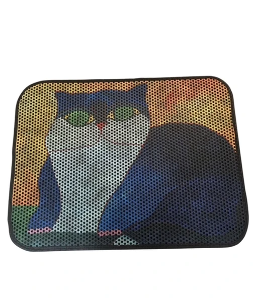 Xxl Büyük Boy 80cm X 60cm Kedi Tuvalet Kabı Önü Kum Toplayıcı Elekli Kedi Halısı Paspası DEKOR