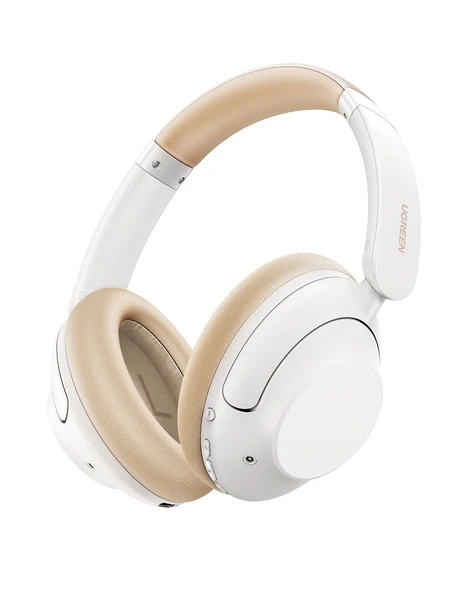UGREEN HiTune Max5 Hibrit Aktif Gürültü Engelleyici Kablosuz Kulak Üstü Kulaklık, Beyaz, 15809